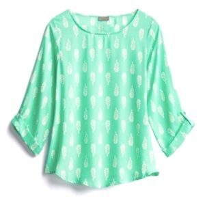 Like New - Mint Green 3/4 Sleeve Blouse